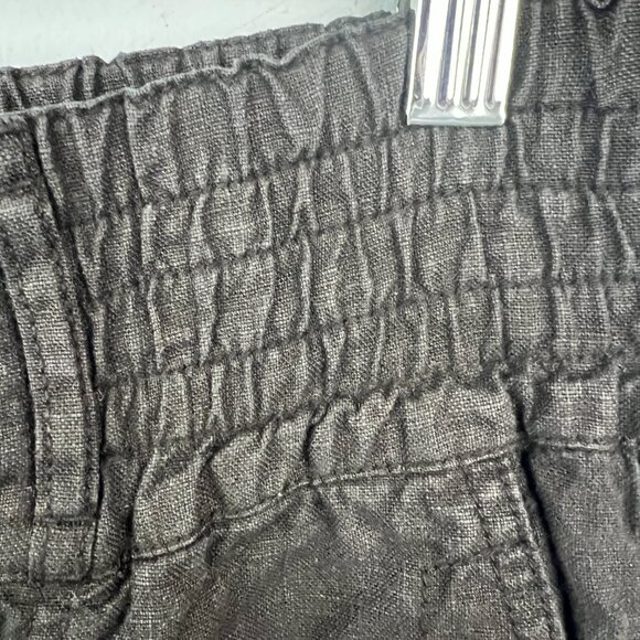 WRAP London Black Linen Cargo Trousers Size 10 Lagenlook Summer Vacation - Picture 8 of 11